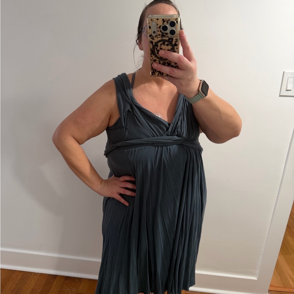 Anthropologie Postcard blue dress in L with empire waist